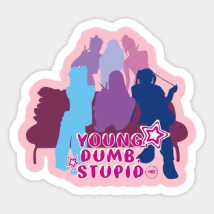 Silhouette design of the Young,dumb,stupid dance by NMIXX Sticker